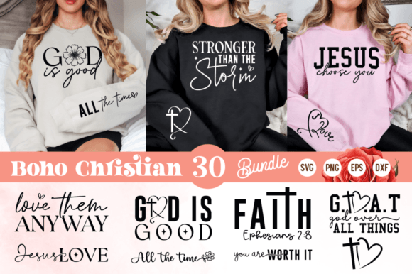 Boho Christian Sleeve SVG Bundle for T-Shirt Designs