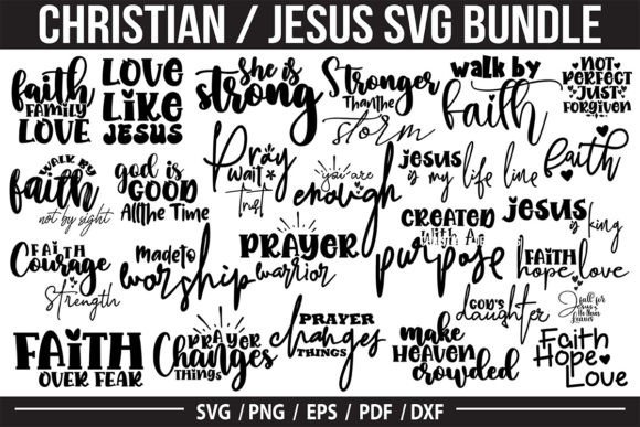 Christian Faith Jesus Bundle and T-Shirt Designs