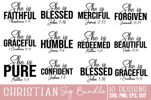 Christian Scripture SVG Bundle for T-Shirt Designs