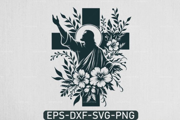Floral Christian Cross Religious Svg for T-Shirt Designs