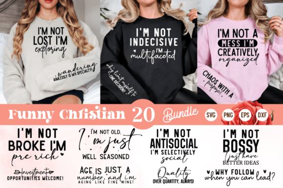 Funny Christian Sleeve SVG Bundle T-Shirt Designs