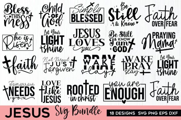 Jesus God Religious SVG Bundle for T-Shirt Designs