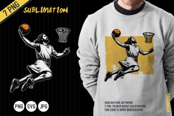 Jesus Playing Basketball T-Shirt Designs