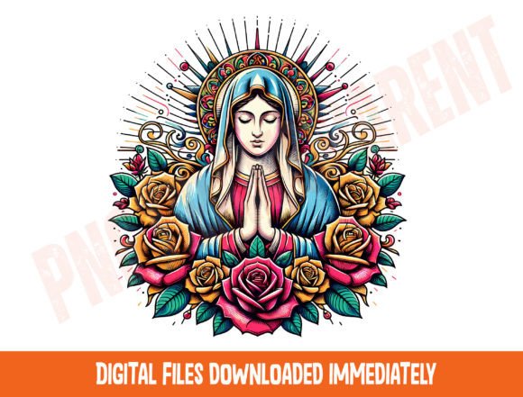 Mother of Jesus Png, Rose T-Shirt Designs